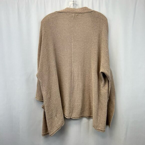 Loveriche Womens Cardigan Sweater Tan Long Sleeve Knit Open Front Pockets Small - Picture 2 of 10